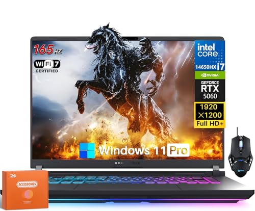 Image of ASUS ROG Strix G16 (2025) Gaming Laptop, Intel i7-14650HX(Up to 5.2GHz), NVIDIA RTX 5060, 16 inch FHD+ 16:10 165Hz /3ms Display, 64 GB DDR5, 2 TB SSD, Wi-Fi 7, All-Round RGB Light, Windows 11 Pro