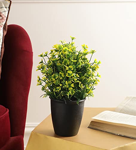 Image of Foliyaj Artificial Plant in Black Pot and Yellow Daisy Flowers for Interior Decor | Faux Plant for Desks, Shelves and Side Tables for Your Home and Office | Fake Plants for Indoor Decoration