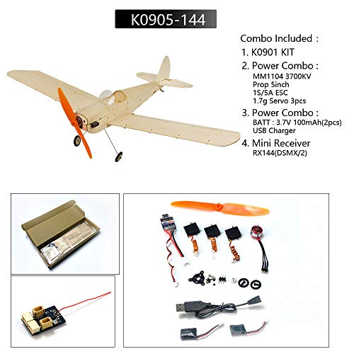 Kit de avión de madera balsa micro Space Walker de 460mm con control remoto 2