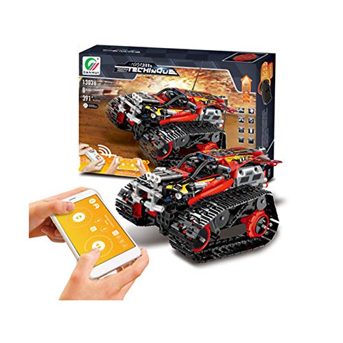 Preisvergleich Produktbild EXUVIATE Technic Ferngesteuerter Stunt-Racer RC Bausteinfahrzeug Stuntauto Off-Roader Geländewagen Für Kinder Und Erwachsene,Rot