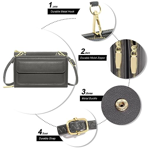 KUKOO Small Crossbody Bag for Women Cell Phone Wallet Purse Mini Shoulder Handbags with Card Slots4