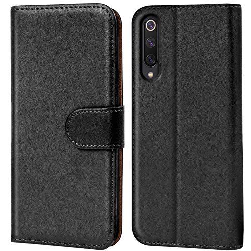 Verco custodia per Xiaomi Mi 9, Case per Mi 9 Cover PU Pelle Portafoglio Protettiva, Nero
