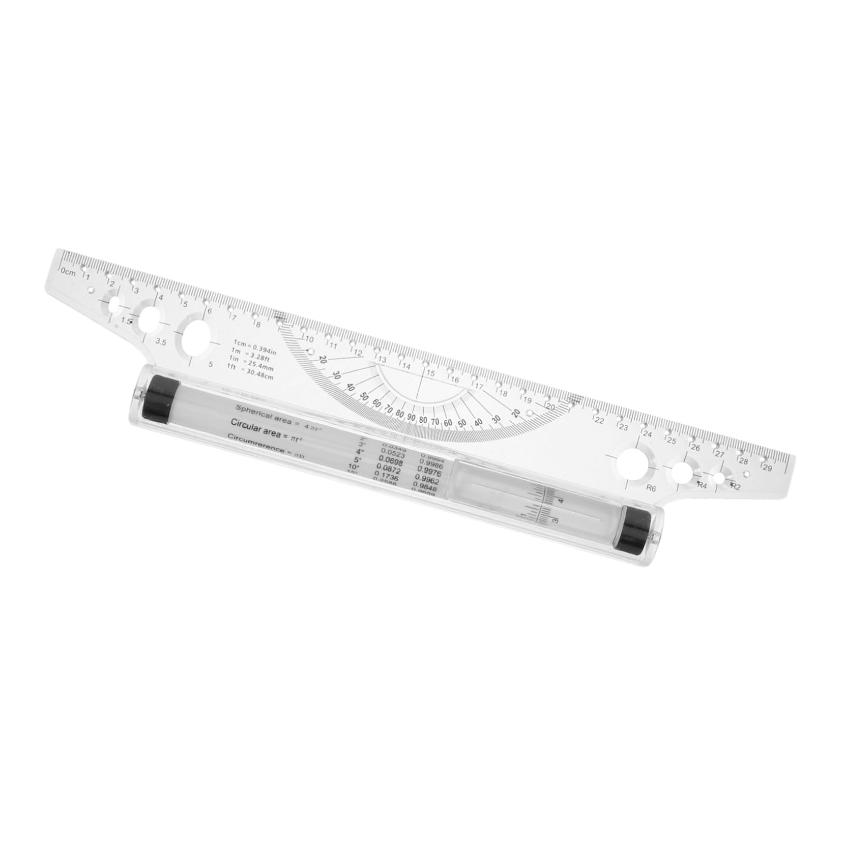Uonlytech 5 Pièces règle parallèle règle du mètre de dessin polyvalente roulante souple d'architecte outil de durable souverain parallèle Plastique blanche