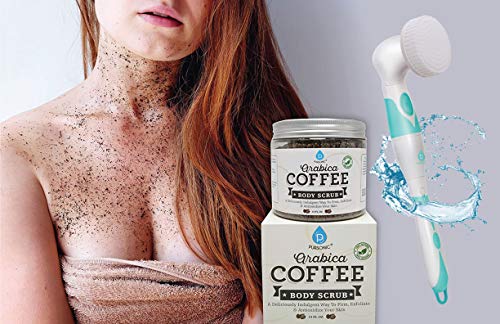 Pursonic Advanced Facial And Body Cleansing Brush With Extended Handle Includes Facial Brush, Body Brush, Pumice Stone And Sponge Brush & Arabica Coffee Scrub 14Oz #TOP2