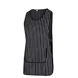 Victory KAIXUAN - DELANTAL LIMPIEZA - UNIFORME DE SERVICIO DOMÉSTICO Y LIMPIEZA SANIDAD MÉDICO HOSTELERÍA - SERIE 868 (XL, Raya)