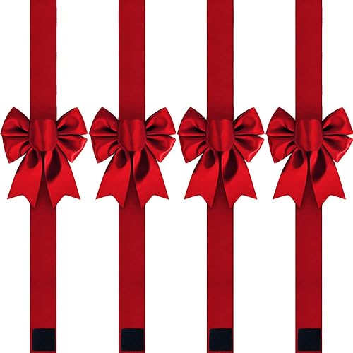 Christmas Cabinet Bows Festive Ribbon Large X-Mas Door Ribbon Decor, Red