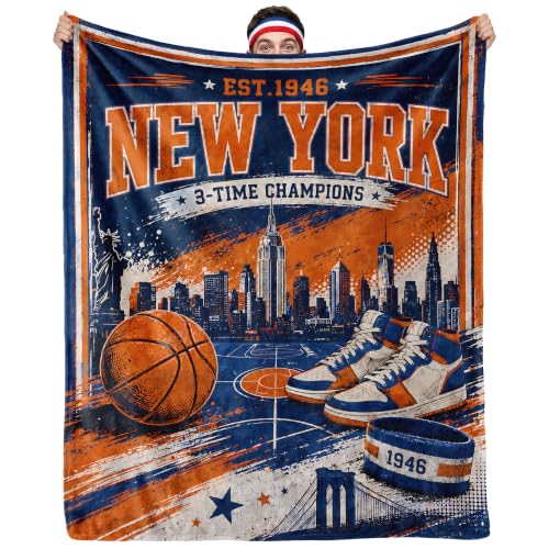 HTAPCHLY New York Basketball Throw Blanket City Skyline Fleece Sports Throw by HTAPCHLY - Used condition - Image 2