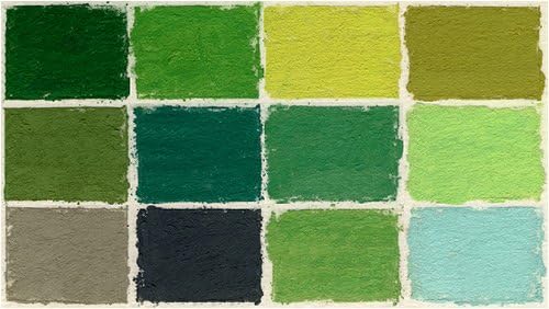 Diane Townsend Terrages Soft Pastels- Set of 12 Green Shades