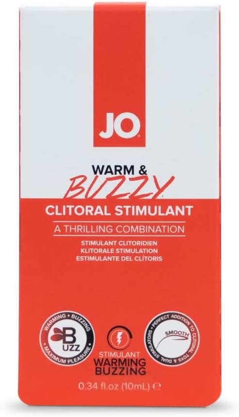 JO Warm & Buzzy Clitoral Gel – Water Based Warming Clitoral Stimulant Gel for Women, Tingling Sensation – 10 mL