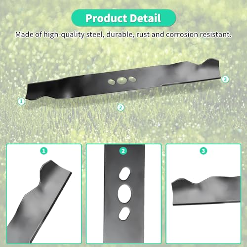 IDEASURE 2105200317A Mower Blades for 21\" Deck, Compatible with M-urray Daye H-yper Tough Black-Max MNA152701 MNA152901 MNA152903 Lawn Mower, Replaces 84005221, 2105200317, 2 Pack