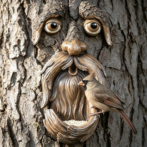 Tree Faces Decor Outdoor, Tree Art, Tree Decorations Outdoor, Tree Stump, Face for Tree Trunk, Outdoor Tree Decorations, Tree face Decor, Tree Faces Decor Outdoor, Tree Bird Feeder image 2
