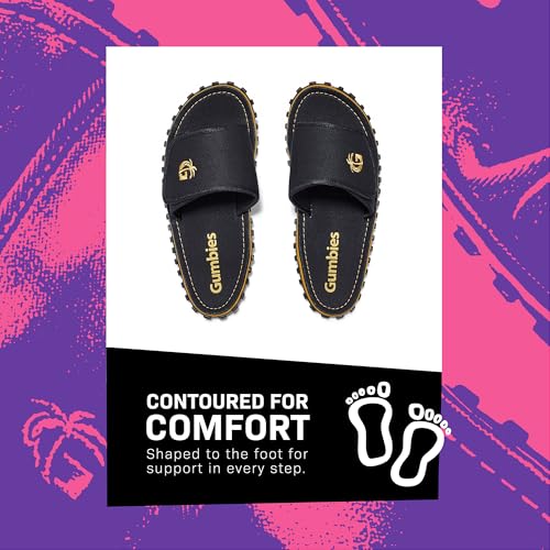 Gumbies Strider Unisex Slides, with Supersoft Cotton Adjustable Strap, Cotton Footbed & Recycled Rubber Sole - Comfort Guaranteed3