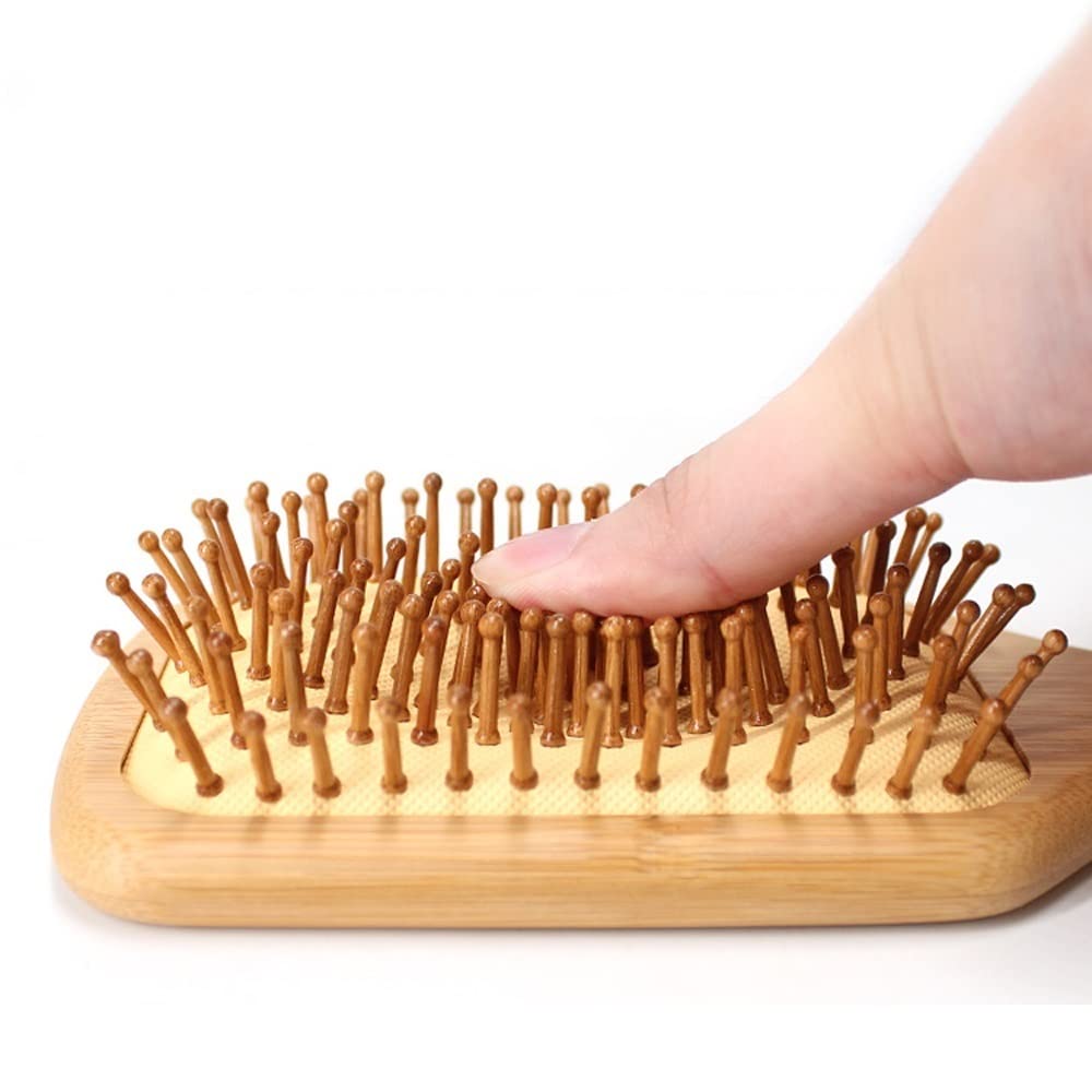Cepillo para el cabello, cepillo de madera de bambú de alta calidad, antiestático de bambú natural, panel grande, peine de masaje, cojín de aire, cepillo de masaje para el cuidado del cabello