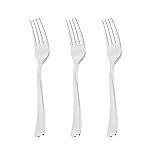 N9R 72PCS Silver Plastic Forks, Solid, Durable and Heavy Duty Disposable Silverware Forks, Perfect Plastic Utensils for Party, Wedding and Daily Use