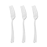 N9R 72PCS Silver Plastic Forks, Solid, Durable and Heavy Duty Disposable Silverware Forks, Perfect Plastic Utensils for Party, Wedding and Daily Use