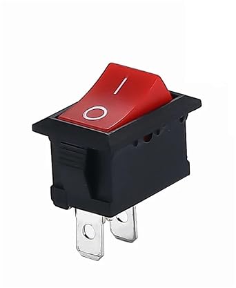 PURYN 5Pcs KCD1 Boat Car Rocker Switch 6A/10A 250V/125V AC ON-Off on-Off-on 250VAC 6A 125VAC 10A with Led Light 220V2PIN RED