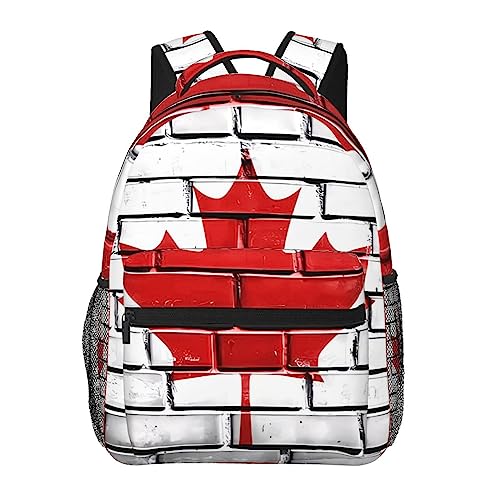 Sac à dos décontracté noir DEHIWI motif drapeau canadien taille unique homme femme