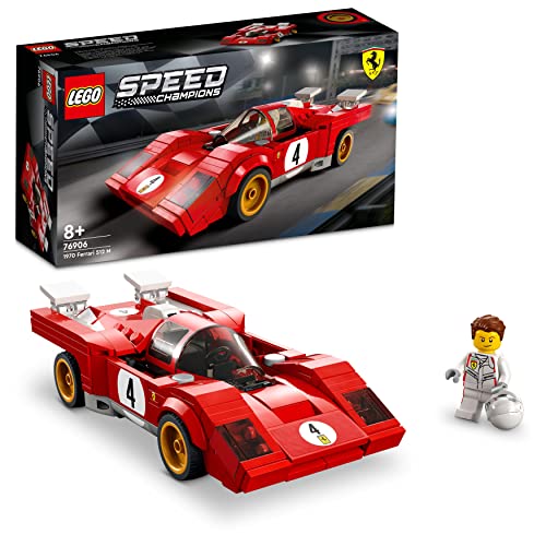 LEGO 76906 Speed Champion 1970 Ferrari 512 M, Coche de Carreras de Juguete para Niños, Deportivo Rojo con Mini Figura de Conductor, Colección 2022
