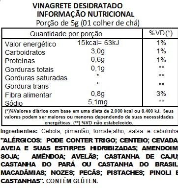 Vinagrete Desidratado Viva Salute - 100g