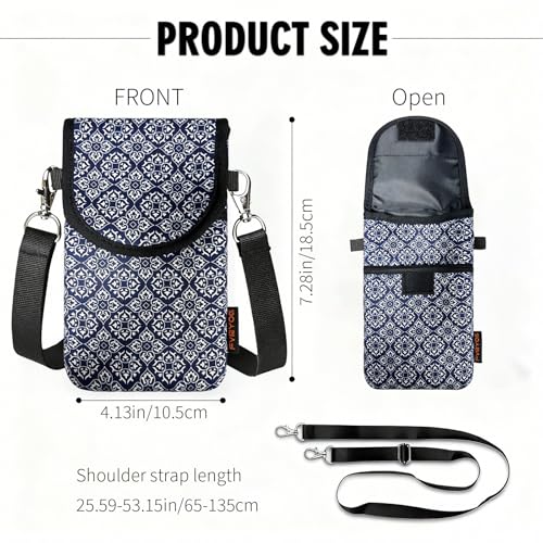 Image of Neoprene Phone Sleeve Pouch Case Bag for Men Women w /Crossbody Strap /Neck Lanyard for iPhone 17 /16 /15 /14 Pro Max, Samsung S25,Pixel 10