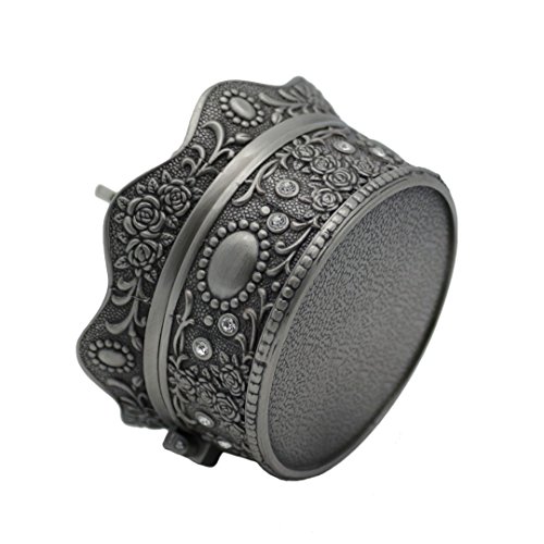 Naimo Vintage Antique Crown Jewelry Box With Rose Sculpture Metal Retro Trinket Storage Organizer Creative Christmas Brithday Gift #TOP2