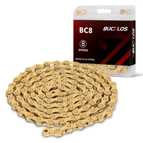 BUCKLOS 8/9/10/11/12 Speed Bike Chain for Shimano SRAM, TI-Gold/Colorful