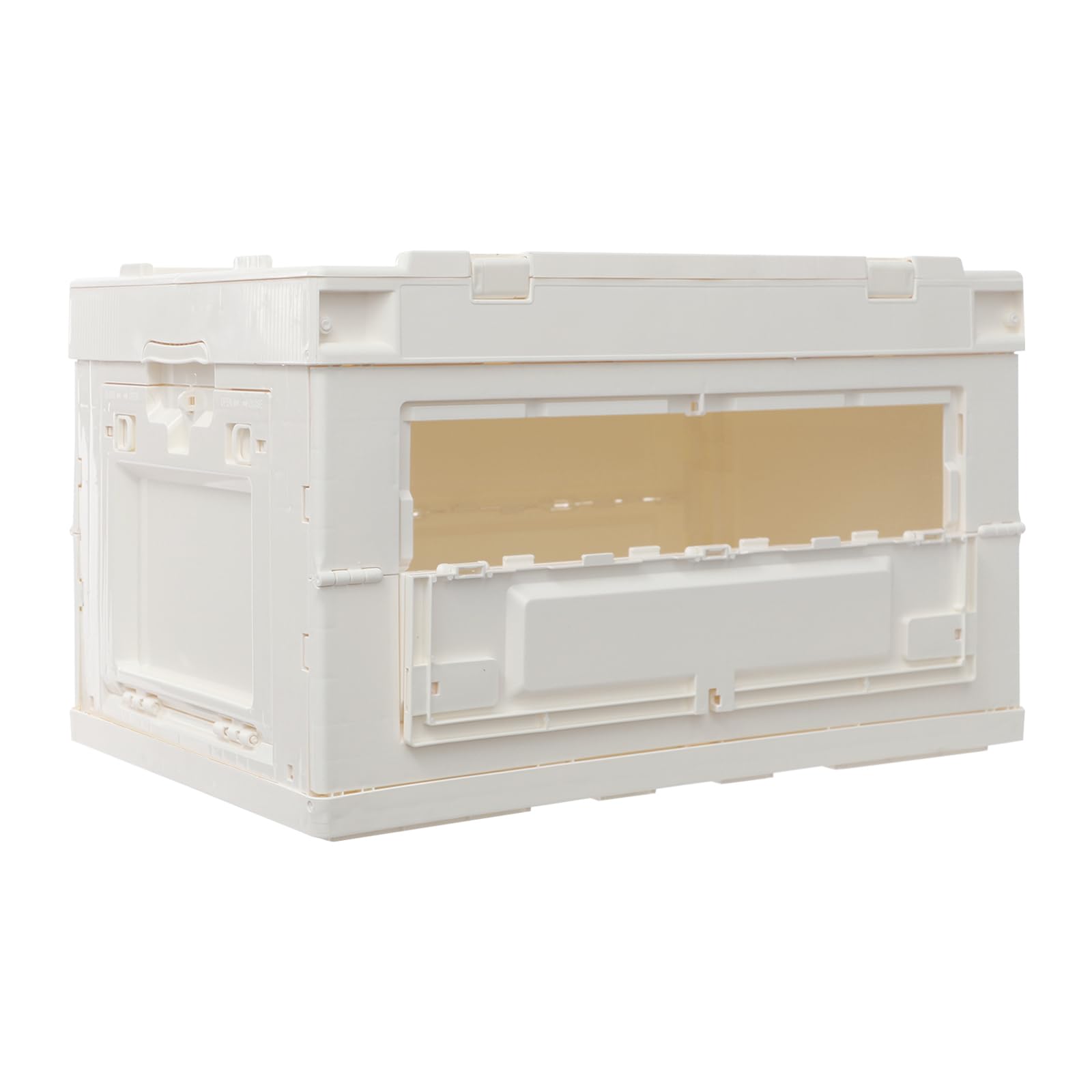 czyuRachel Folding Camping Storage Box 65L with Bamboo Lid (Off-white)