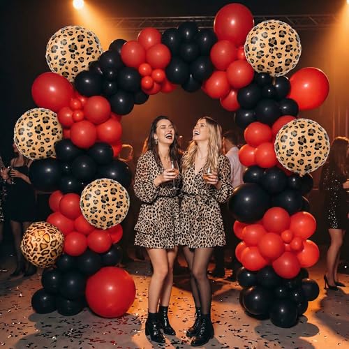 Image of BBTO 12 Pcs 18 Inch Cheetah Leopard Balloons Foil Balloons,Golden Brown