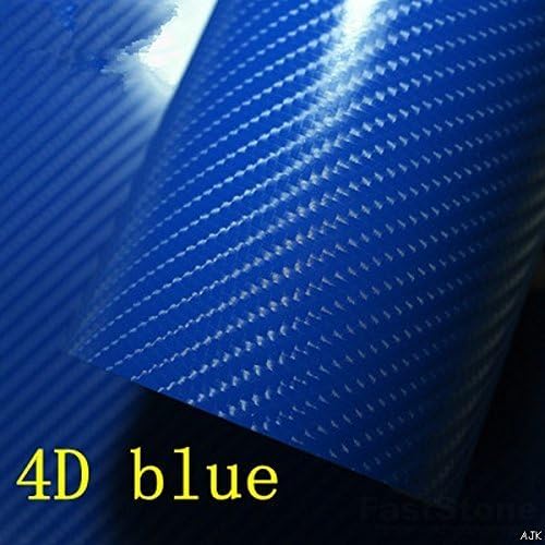 4D Glossy Blue Carbon Fiber Vinyl Wrap Gloss Sheet Air Free different Sizes (50cm x 1.52m)
