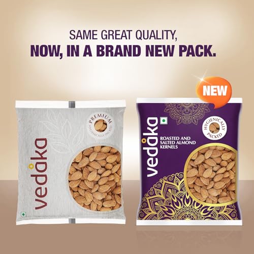 Image of Amazon Brand - Vedaka Premium Roasted and Salted Almonds, 100g.