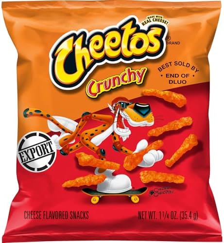 Cheetos Crunchy Cheese Chips Made with Real Cheese 1.25 OZ (35g) - Export