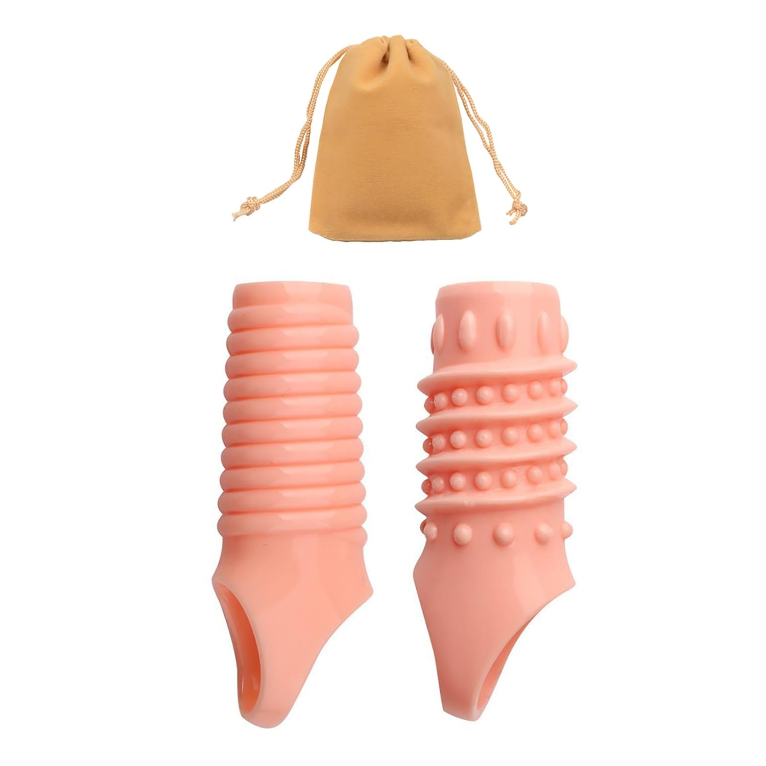 2PCS Penis Enlargement Sleeves Bondage Penis Sleeve Reusable Cock Rings Penis Delay Strechy Adult Sex Toys for Couples