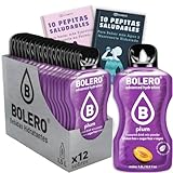 12 x Bebida Bolero CIRUELA Hidratante Sin Azucar (12x9 grs) + 20 Pepitas Saludables para una vida más sana by Cia&Co