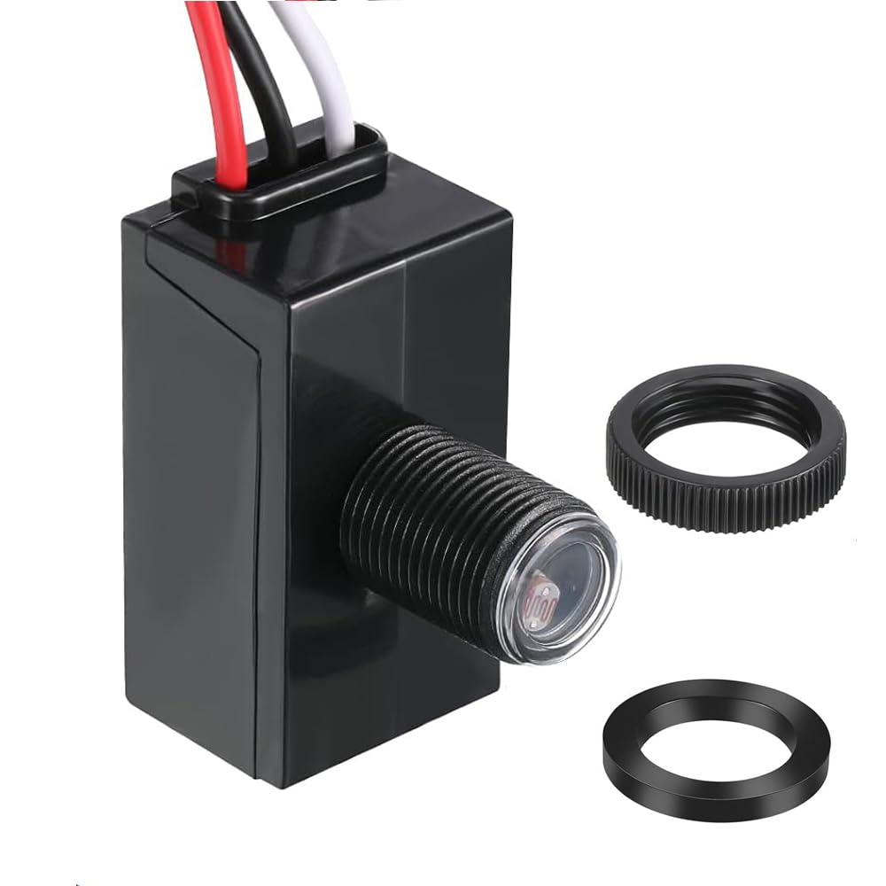 AC110-240V Photocell Light Sensor,5A Dusk to Dawn Outdoor Photoelectric Light Control Switch,Hard-Wired Post Eye Light Control with Automatic Illumination Detection Circuit