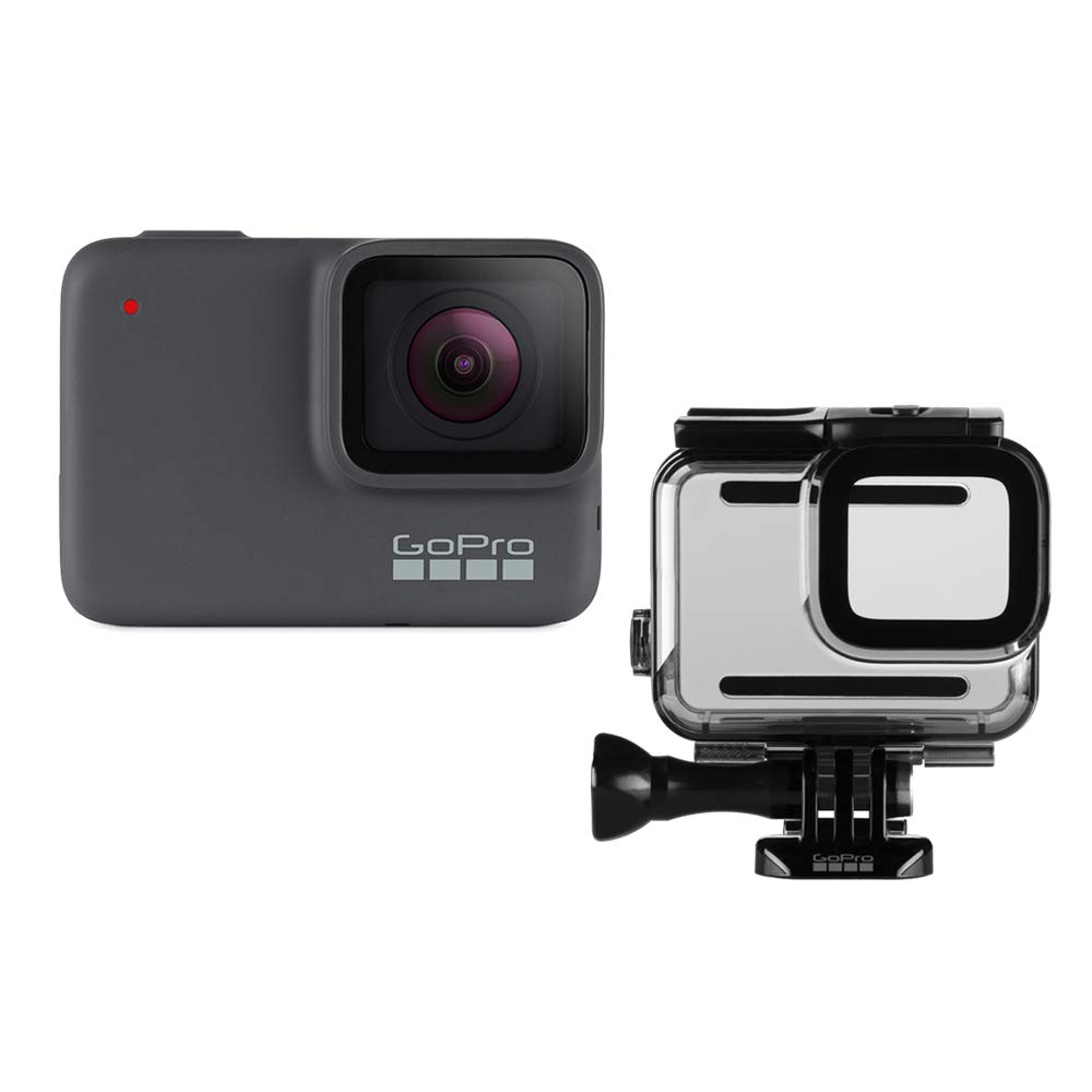 GoPro HERO7 Silver + Protective Housing - Waterproof Digital Action Camera with Touch Screen 4K HD Video 10MP Photos Stabilization