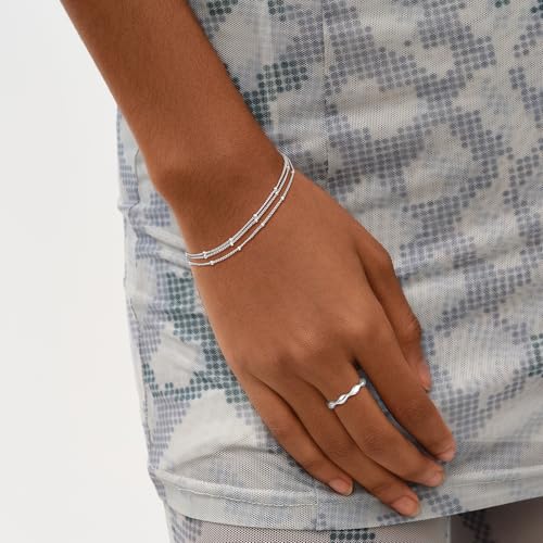 Image of MEVECCO Bracelet for Women 14K Gold Plated Dainty Chain Simple Jewelry Cute Handmade Minimalist for Her