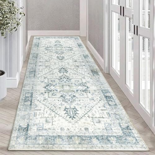 Homcomodar Vintage Teppich Läufer Flur 65x180cm Distressed Kitchen Läufer Teppiche Waschbare...