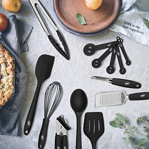 Cooking Utensils Set, 24 Silicone Kitchen Utensils, Non-Stick and Heat Resistant Kitchen Tools, Useful Cooking Gadgets (Blue) - Thumbnail 2