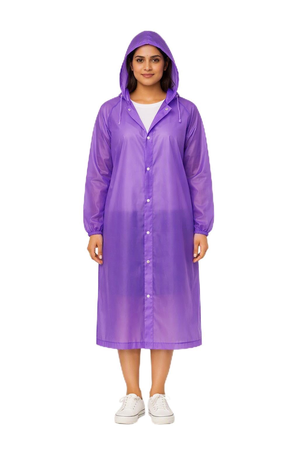 Rain Poncho Waterproof Raincoat with Hood for Men & Women Grey Rain jacket-image-42