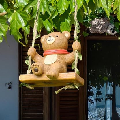 Image of The Decorshed Cute Teddy Bear Swing Hanging Dcor - Pack of 1 | Adorable Teddy Showpiece for Car Rear View Mirror, Home Wall, Kids Room & Office Decoration | Gifting Item