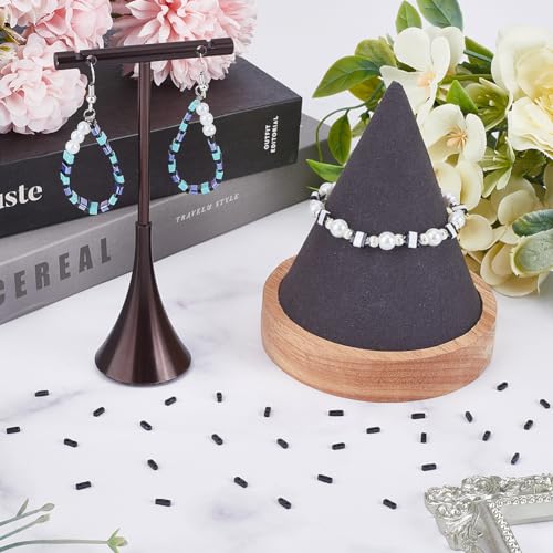 SUNNYCLUE 1 Box 500Pcs Half Tila Beads Black Square Seed Beads Bulk 2 Hole 1/2 Tila Cut Mini Japanese Glass Flat Rectangle Spacer Seed Beads for Jewellery Making Bracelets Necklaces Women DIY Crafts - Image 4