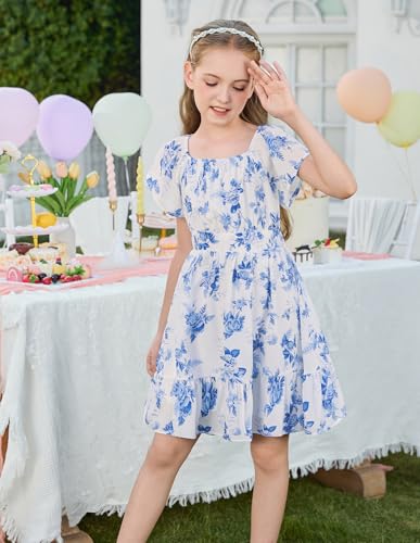 GRACE KARIN Girls Backless Floral Dress Formal Party Girls Easter Spring Dresses Girl Summer Hawaiian Dress - Image 4
