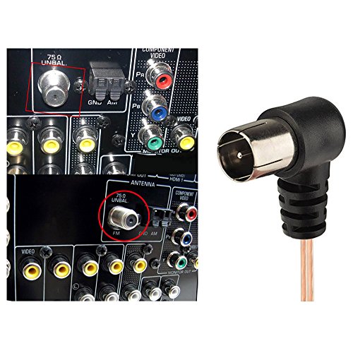 Image of Superbat FM Antenna Dipole Antenna Indoor 75 Ohm with F Type Male Connector for Yamaha Sony Bose Natural Sound Stereo Receiver