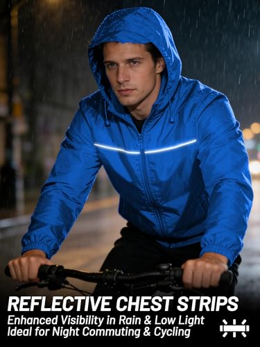 Image of SWISSWELL Mens Rain Jacket & Coats Packable Lightweight Waterproof Rain Shell Hooded for Golf Travel Hiking
