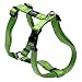 Reflective Adjustable Dog H Harness for Large Dogs; matching collar and leash available, Green