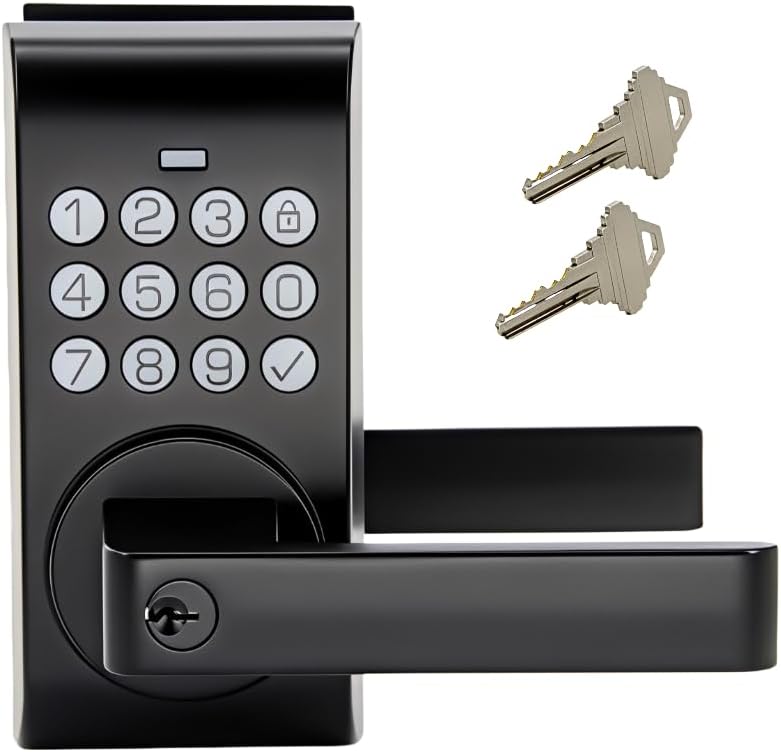 Smart Keypad Door Lock with Handle, Keyless Entry Digital Electronic Lock for Front/Interior Door with Anti-Peeping, Auto Lock & Passage Mode – Easy Installation