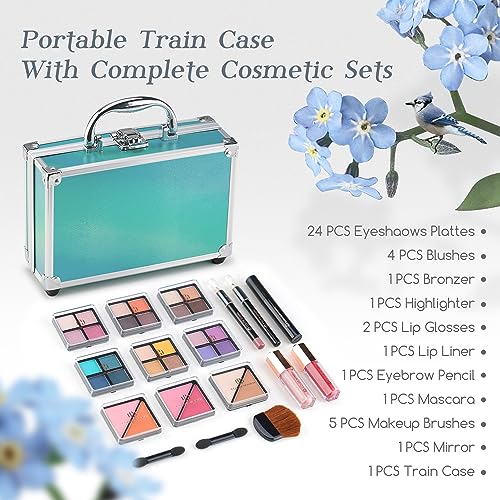 Color-Nymph-Beginner-Makeup-Kits-For-Teens-With-Train-Case-Included-Full-Makeup-Kit-Eyeshadow-Palette-Blushes-Bronzer-Highlighter-Lipstick-Brushes-Mirror-Green