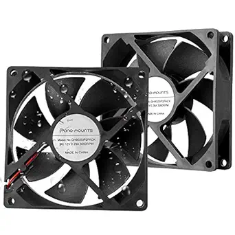92mm 90mm 12V DC Moisture-Proof Fan High Airflow 12V 9025 2 Pin 2 Wire Small Square Exhaust Fan 3000RPM 2-Pack