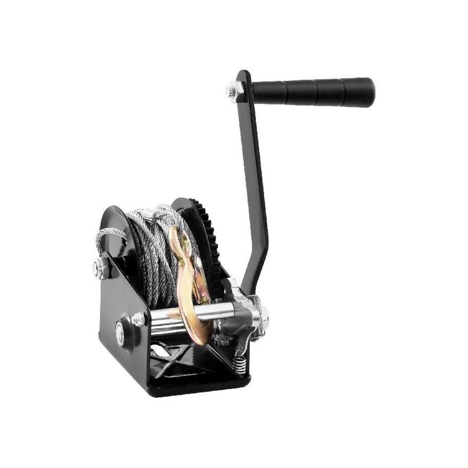SGKOMN Manual Winch, Hand Winch 800 Lbs Capacity Brake Winch W/ 33 Ft Steel Rope Traction Hoisting Hand Winch For ATVs Boats Trailers, 800 lbs-1