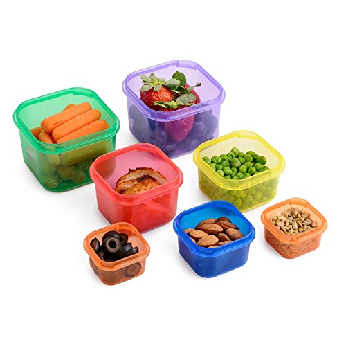 Meal Prep Haven 7 Piece Multi-Colored, Color Coded Portion Control Container Kit with Guide, Leak Proof, BPA Free, 21 Day Planner